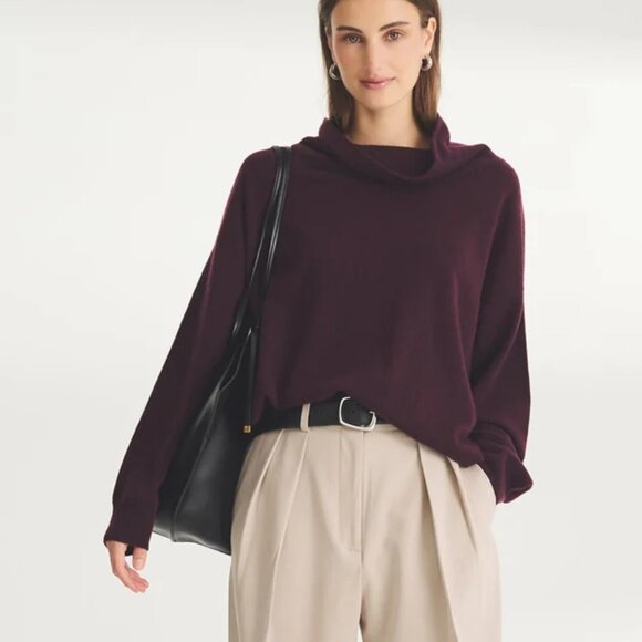 NAADAM Signature Cashmere Funnel Turtleneck – Plum - Picture 1 of 16